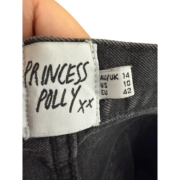 Princess Polly Crossover Black Jeans Light Wash Womens 10 - Picture 3 of 6